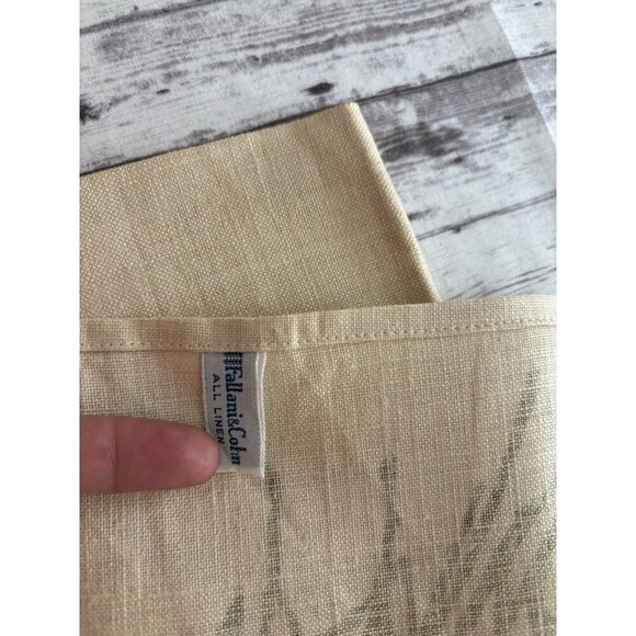 NEW Vintage MCM Linen Tea Kitchen Towels Yellow Beige Daisy  Luther Travis PAIR - Picture 8 of 9